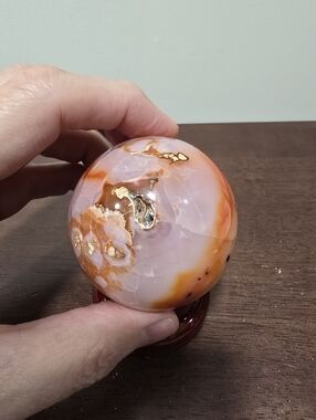 Carnelian Agate Crystal Sphere 60 mm